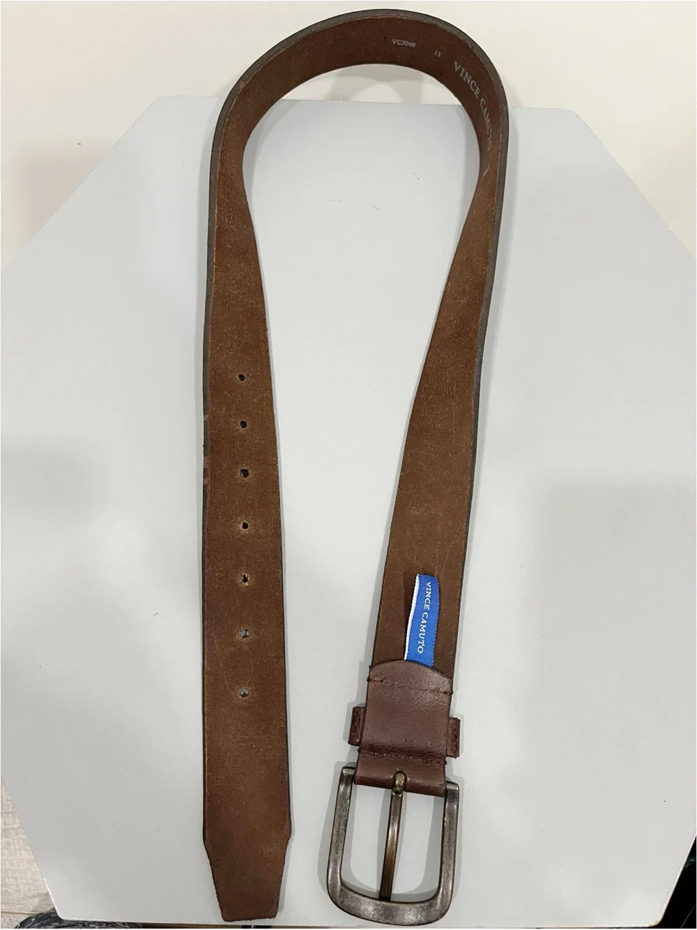 Vince Camuto Genuine Leather Belt Brown Distressed Casual Dress Belt 32‎